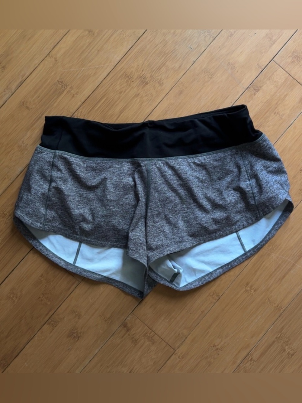 lululemon athletica Gray Heather Shorts with Black Waistband